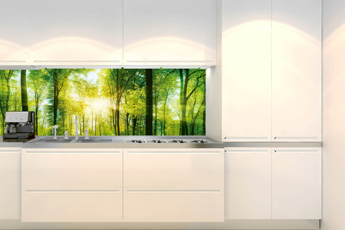 Küchenrückwand Folie - Frische Grüne Bäume 180 x 60 cm