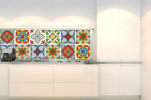 Küchenrückwand Folie - Mexikanische Keramikfliese 180 x 60 cm