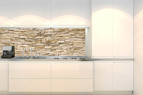 Küchenrückwand Folie - Gestapelte Steinmauer 180 x 60 cm