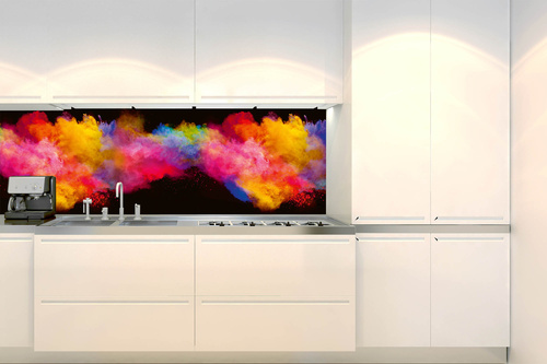 Küchenrückwand Folie - Explosion Von Farbigem Pulver 180 x 60 cm