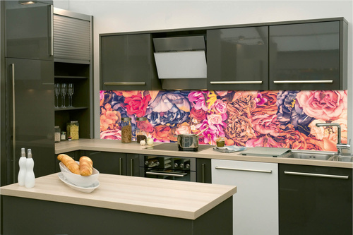 Küchenrückwand Folie - Blumenhintergrund 260 x 60 cm