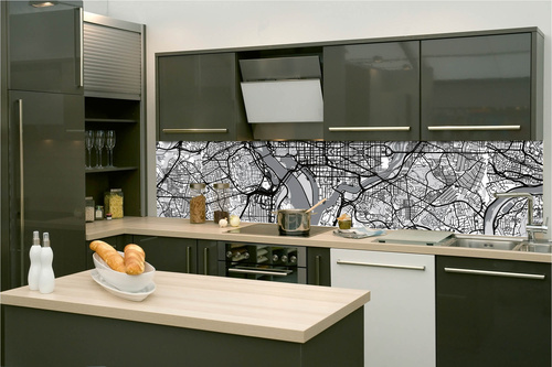 Küchenrückwand Folie - Karte Von Washington D.C. 260 x 60 cm
