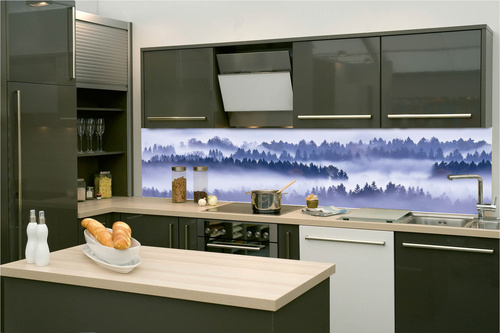 Küchenrückwand Folie - Nebel Und Bäume 260 x 60 cm
