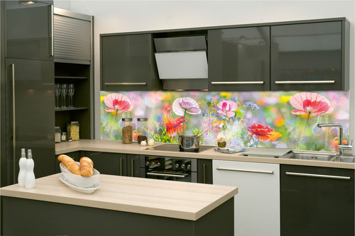 Küchenrückwand Folie - Sommerwiese 260 x 60 cm