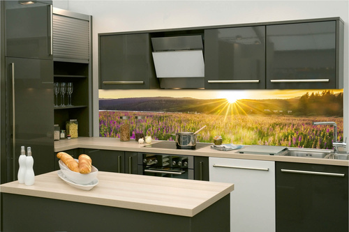 Küchenrückwand Folie - Sonnenuntergang Über Dem Feld 260 x 60 cm