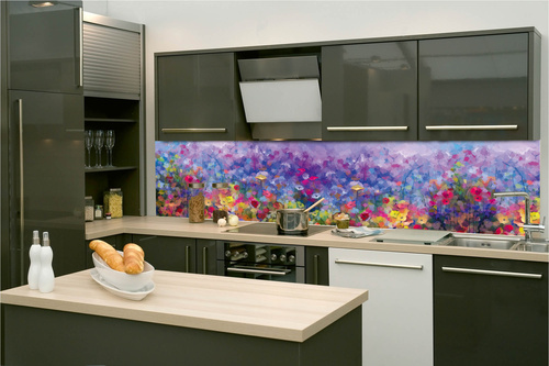 Küchenrückwand Folie - Farbenfrohes Ölgemälde 260 x 60 cm