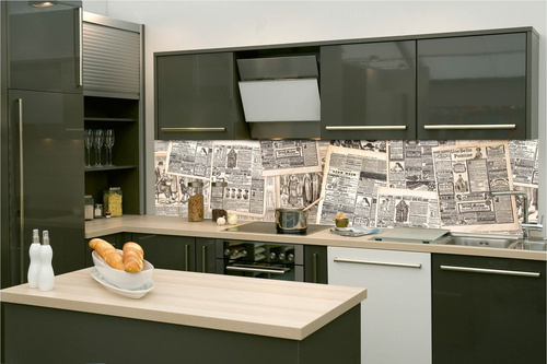Küchenrückwand Folie - Antike Zeitung 260 x 60 cm