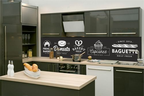Küchenrückwand Folie - Etiketten Für Bäckereien 260 x 60 cm