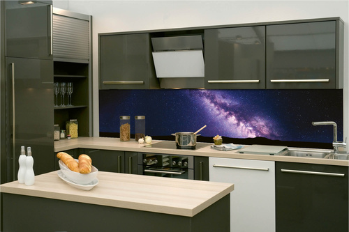 Küchenrückwand Folie - Lila Milchstraße 260 x 60 cm