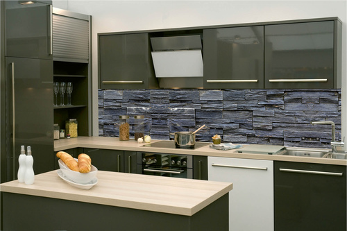 Küchenrückwand Folie - Schiefersteinmauer 260 x 60 cm