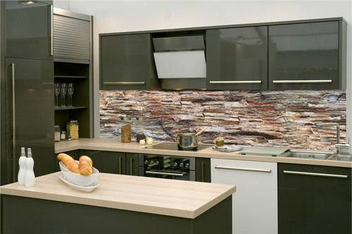 Küchenrückwand Folie - Steinwand 260 x 60 cm