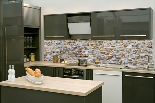 Küchenrückwand Folie - Steinmauertexturen 260 x 60 cm