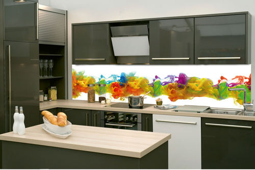 Küchenrückwand Folie - Bunte Tinte In Wasserzusammenfassung 260 x 60 cm
