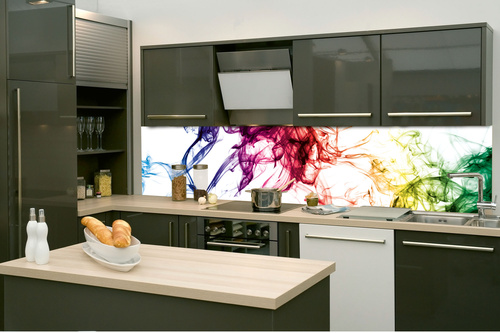 Küchenrückwand Folie - Tinte Im Wasser Aus Nächster Nähe 260 x 60 cm
