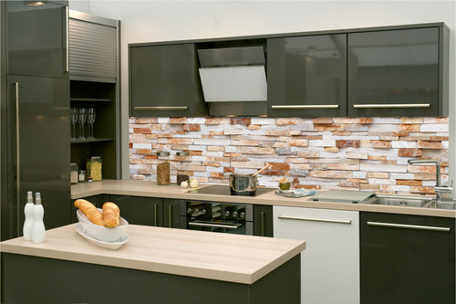 Küchenrückwand Folie - Natursteinmauer 260 x 60 cm