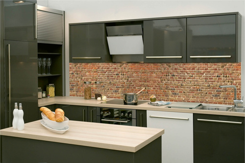 Küchenrückwand Folie - Backsteinmauer Aus Roten Ziegelsteinen 260 x 60 cm