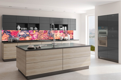 Küchenrückwand Folie - Blumenhintergrund 350 x 60 cm