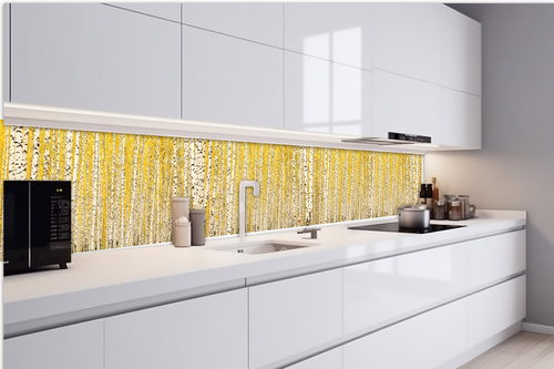 Küchenrückwand Folie - Gelbe Birke 420 x 60 cm