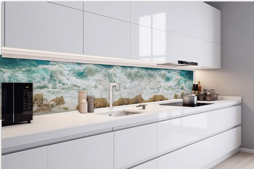 Küchenrückwand Folie - Stürmische See 420 x 60 cm