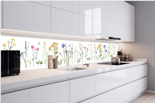 Küchenrückwand Folie - Handgezeichnetes Set 420 x 60 cm