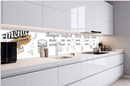 Küchenrückwand Folie - Speisekarte 420 x 60 cm