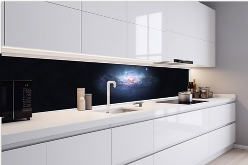 Küchenrückwand Folie - Spiralgalaxie 420 x 60 cm