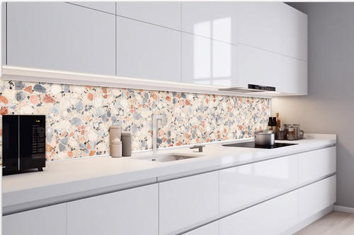 Küchenrückwand Folie - Textur Des Terrazzobodens 420 x 60 cm