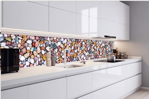 Küchenrückwand Folie - Steinkiesel 420 x 60 cm