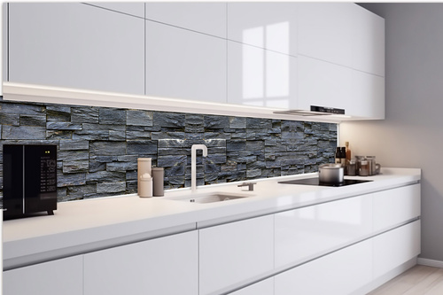 Küchenrückwand Folie - Schiefersteinmauer 420 x 60 cm