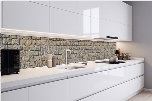 Küchenrückwand Folie - Mauer Aus Sandsteinblöcken 420 x 60 cm