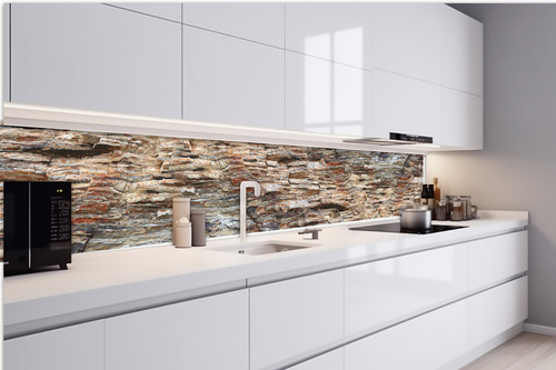 Küchenrückwand Folie - Steinwand 420 x 60 cm