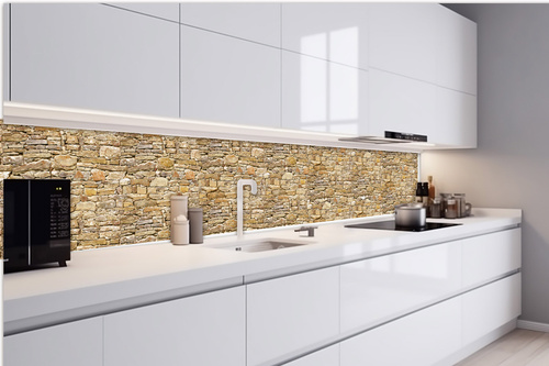 Küchenrückwand Folie - Rustikale Textur Der Steinmauer 420 x 60 cm