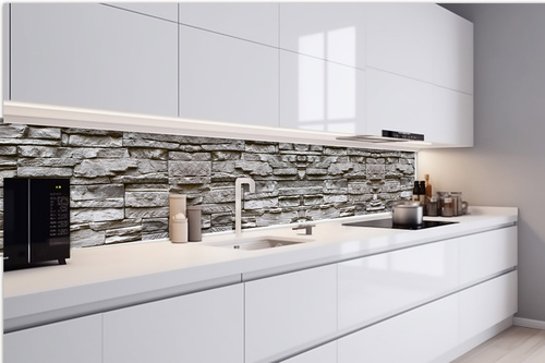Küchenrückwand Folie - Textur Der Grauen Steinmauer 420 x 60 cm