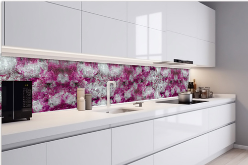 Küchenrückwand Folie - Abstrakte Kunstmalerei 420 x 60 cm