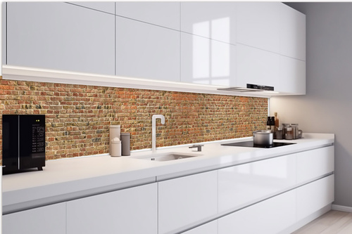 Küchenrückwand Folie - Backsteinmauer Aus Roten Ziegelsteinen 420 x 60 cm